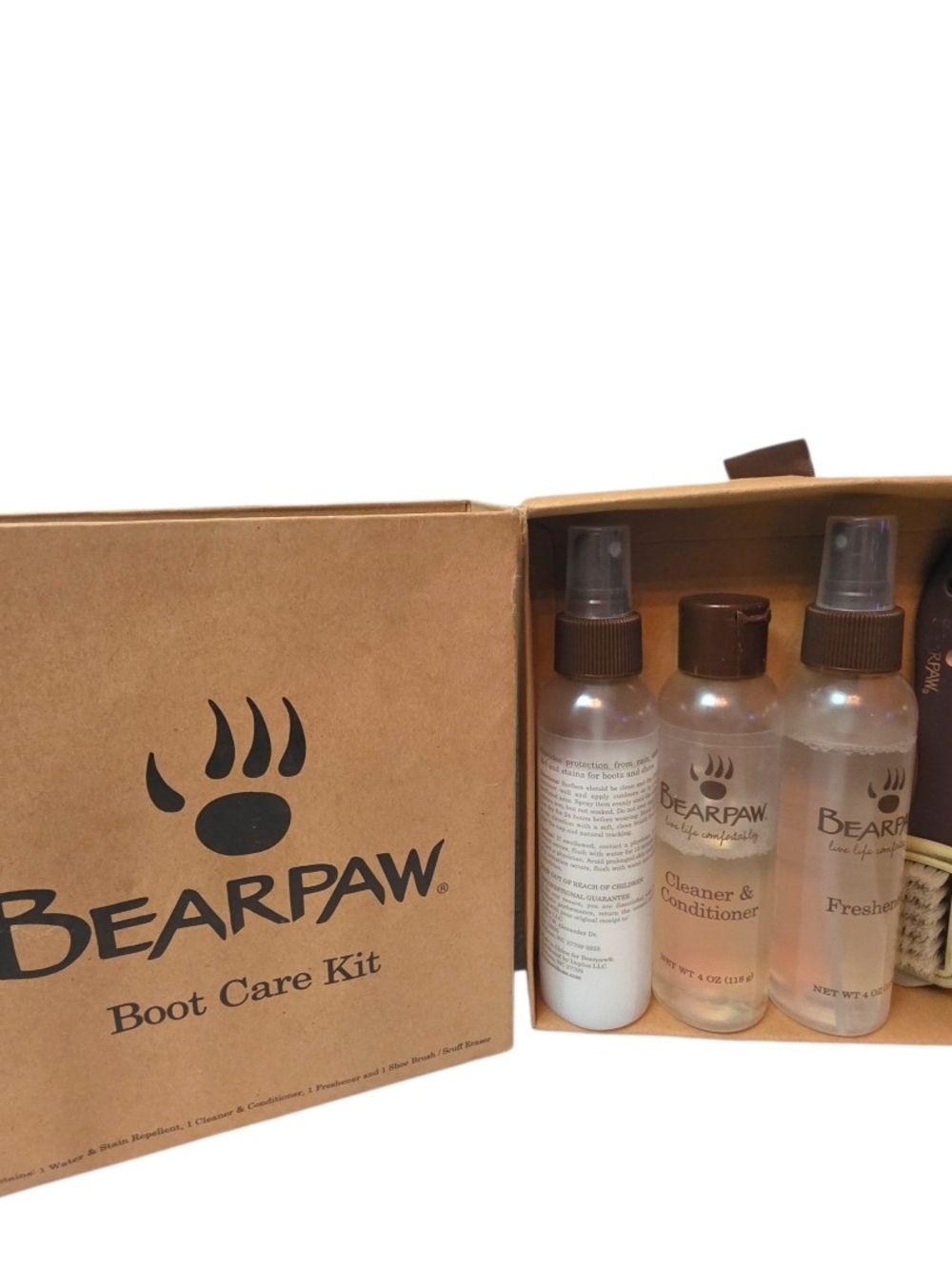 BearPaw Boot Care Kit - Brown & Clear Bottles